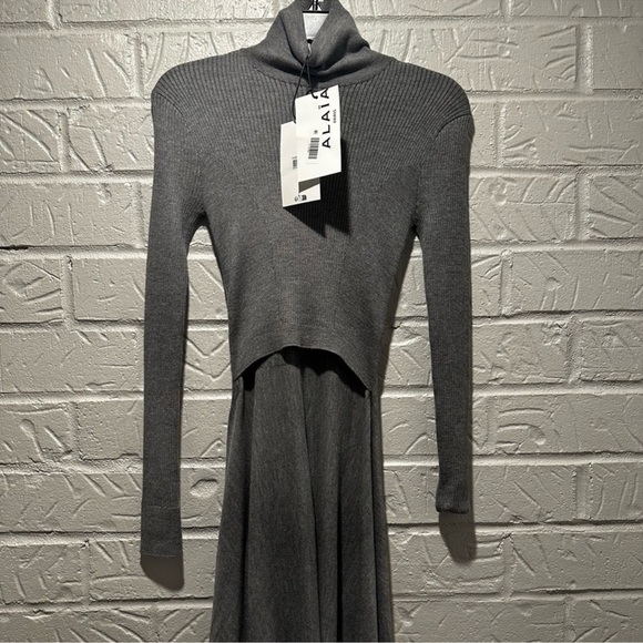 New Alaïa Cashmere & Silk Rib Turtleneck Sweater with Sash Size 36 FR - Picture 3 of 10